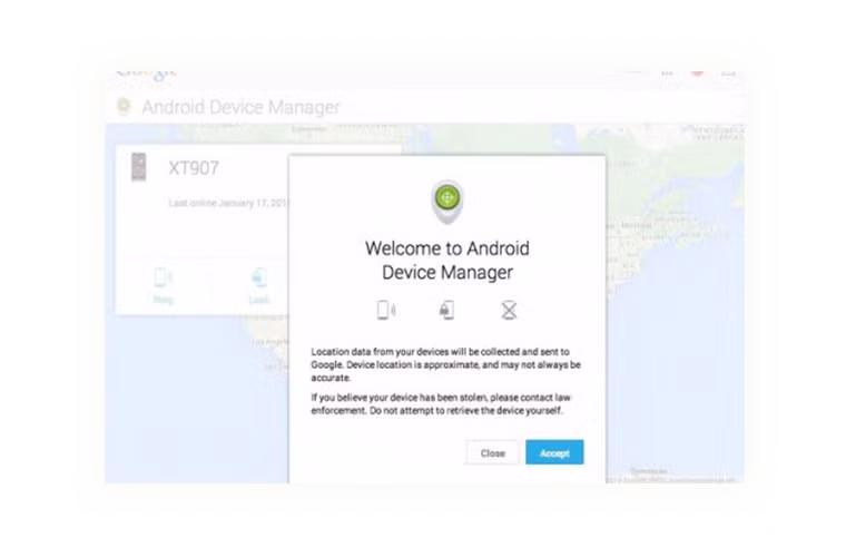 Kế tiếp bạn có ở vào một tình huống không mong muốn, đơn giản hãy vào Google.com/android/devicemanager:
