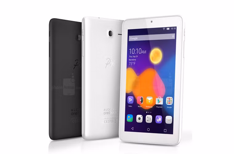  Alcatel OneTouch PIXI 3: Alcatel OneTouch PIXI 3 có màn hình 8 inch, dùng một bộ vi xử lý Quad-core 1.3 GHz, 1GB RAM, 4GB bộ nhớ trong và camera 2-megapixel.