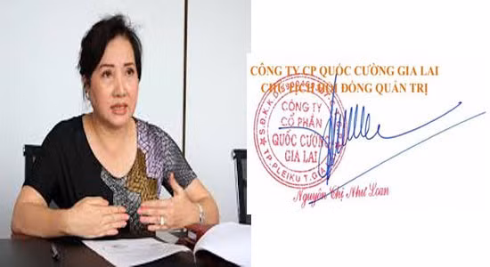  9. Bà Nguyễn Thị Như Loan Chữ ký của bà Nguyễn Thị Như Loan, mẹ của Cường Đô la cũng gây sự tò mò của nhiều người về tính cách của nữ đại gia này. Nhiều người cho rằng kiểu chữ ký của bà Loan rất khó bắt chước. Ảnh: Saoonline.