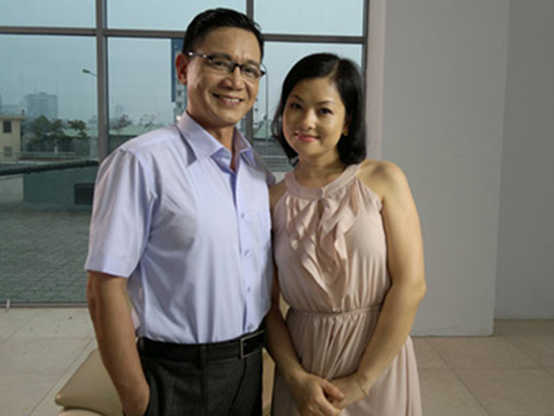 Ngoài đời, Quế Thu kết hôn với nghệ sĩ Phạm Cường. Ảnh: Gia đình xã hội