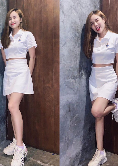 Là mẹ hai con, vợ cũ của Hoài Lâm vẫn trẻ trung nhờ gu ăn mặc tinh tế.