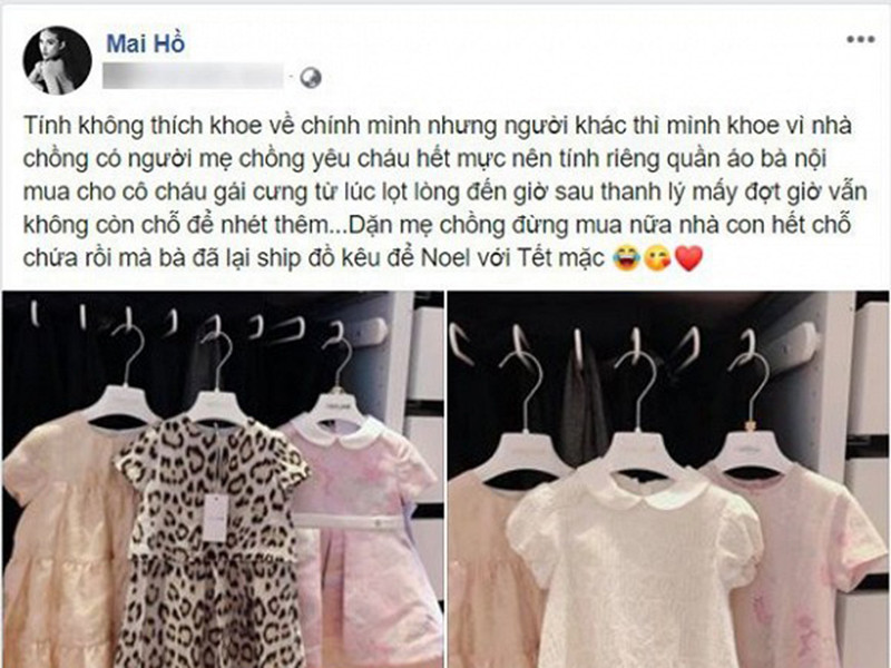 Mẹ chồng của Mai Hồ quan tâm con dâu và cháu gái từ việc nhỏ nhất như ăn mặc.