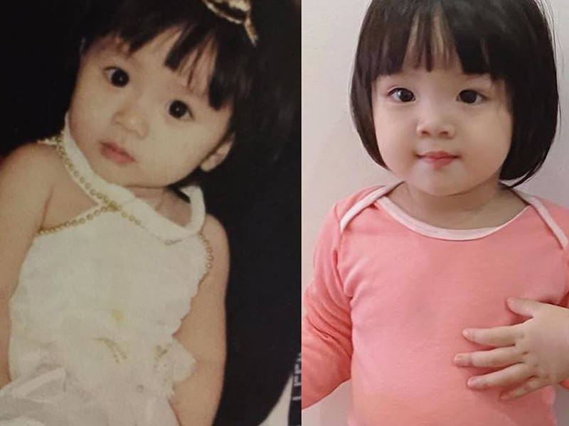 Bé Cún - con gái thứ hai của Bảo Ngọc giống mẹ hồi còn nhỏ.
