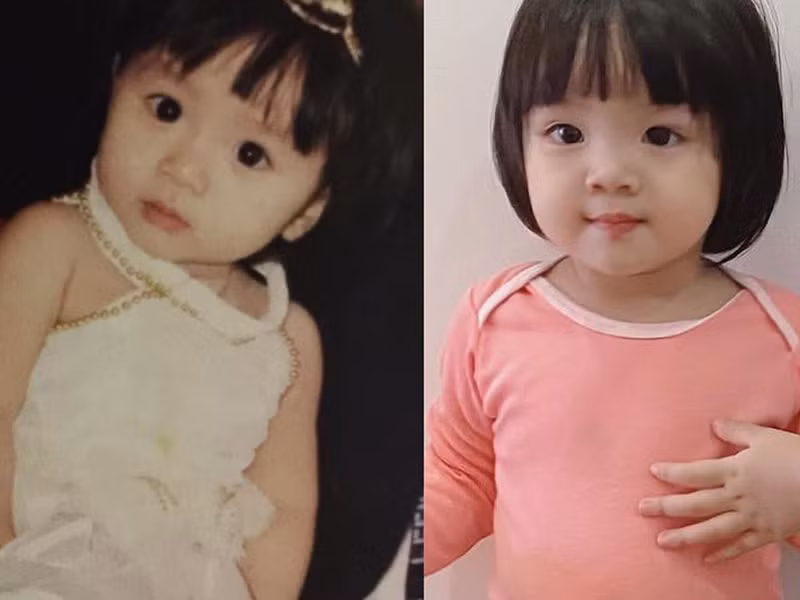 Bé Cún - con gái thứ hai của Bảo Ngọc giống mẹ hồi còn nhỏ.