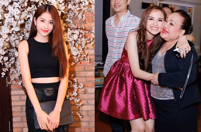 Đến dự buổi sinh nhật của “bà ngoại” Ngọc Giàu, hoa khôi Nam Em diện bộ váy thanh lịch khoe nét đẹp trong sáng và trẻ trung. Cô cho biết mình rất thần tượng “bà ngoại” và luôn được bà dạy nhiều điều về cuộc sống cũng như cách làm nghề, sống với nghệ thuật.