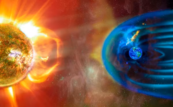 Một cơn bão Mặt trời đang tấn công Trái đất, là kết quả của một số vụ phun trào nhật hoa (CME) và gió Mặt trời phóng ra từ một "lỗ" đã mở ra trong vành nhật hoa của Mặt trời.