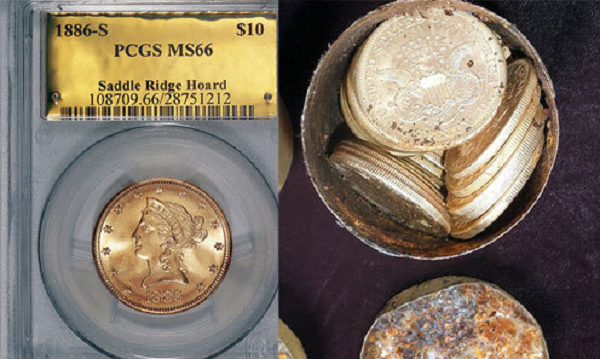 Sử gia Jack Trout cho biết có một đồng tiền vàng 20 USD đúc năm 1866 thiếu dòng chữ “In God We Trust” được tìm thấy trong vườn nhà cặp vợ chồng ở California, và đồng tiền vàng cực hiếm này có thể bán được 1 triệu USD.