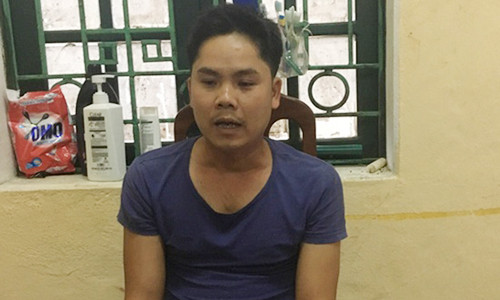 Đối tượng tại cơ quan công an. Ảnh: QT.