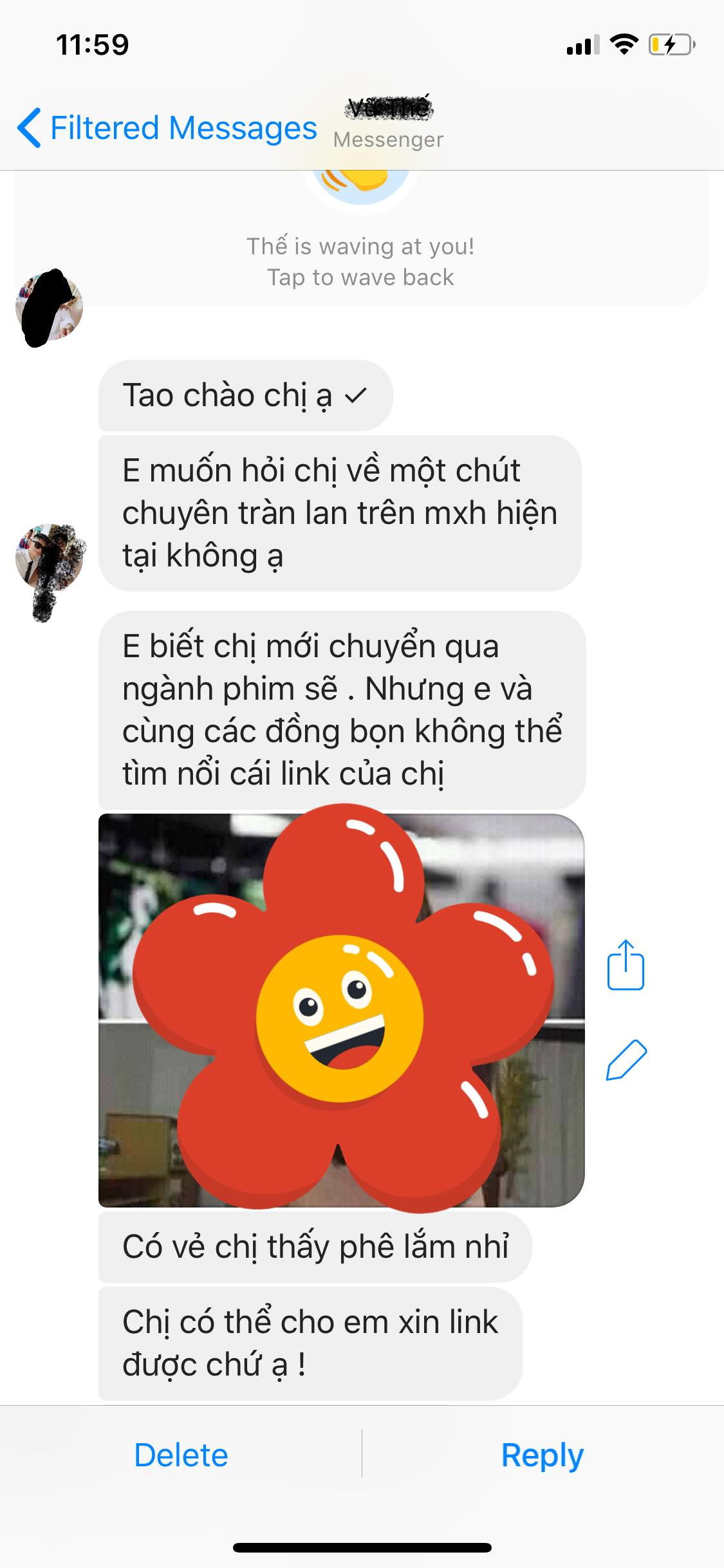 Những tin nhắn cố tình để xúc phạm Bích Phương.