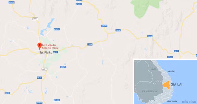 Bệnh viện đa khoa TP Pleiku, nơi xảy ra vụ việc. Ảnh: Google Maps.