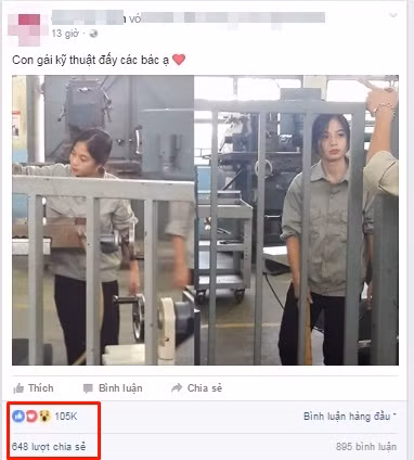Nhiều người vẫn quan niệm dân kỹ thuật khô khan, tìm được con gái xinh trong ngành này thì quả thực quá hiếm hoi, vậy nên khi bức ảnh chụp trộm một nữ sinh trường Công Nghiệp có gương mặt cực kỳ dễ thương được chia sẻ trên diễn đàn mạng trẻ đã thu hút sự quan tâm đặc biệt của dân mạng. Sau vài giờ đăng tải, bức ảnh nhận được hơn 100 nghìn lượt like và gần 900 bình luận khen ngợi của mọi người.