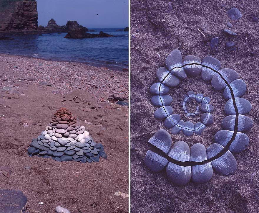 Một tác phẩm nghệ thuật từ những viên sỏi của Andy Goldsworthy. (Theo Boredpanda)
