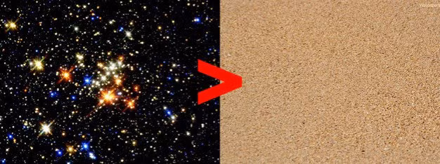 Có nhiều ngôi sao trong không gian hơn cả những hạt cát trên bãi biển. (Theo Boredom)