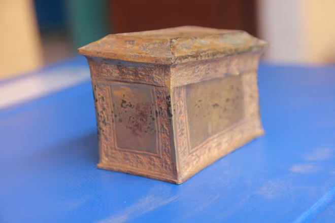 3 bảo vật quốc gia tại Nghệ An gồm: Hộp đựng xá lị Tháp Nhạn, Dao găm chuôi hình rắn ngậm chân voi, Muôi có cán hình tượng voi.