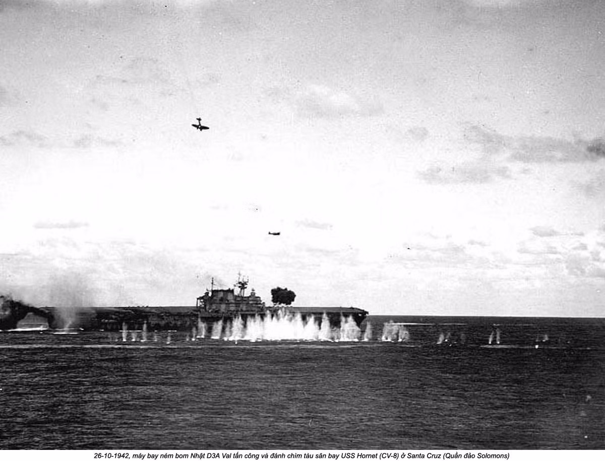 Máy bay Nhật bổ nhào, kết thúc số phận của tàu sân bay USS Hornet. Nguồn ảnh: Flickr.