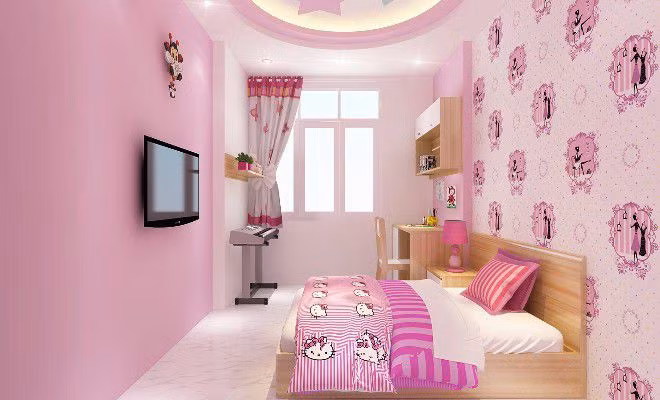 Những mẫu giấy dán tường trang trí phòng bé hot nhất năm 2017 có họa tiết hoa văn đơn giản, nhã nhặn, gam màu đơn giản nhưng vô cùng tươi tắn sẽ giúp cho không gian của bé trở nên tinh khôi, đáng yêu hơn bao giờ hết.