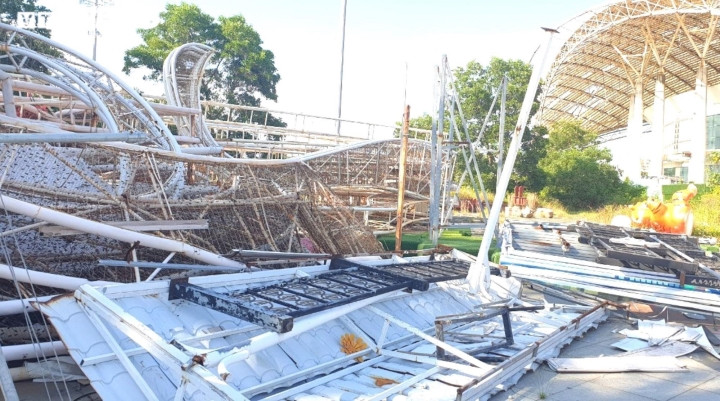 Đầu tháng 5/2022, Trung tâm Dịch vụ Đấu giá tài sản Đà Nẵng ra thông báo đấu giá vật tư thu hồi công trình nhà biểu diễn đa năng TP Đà Nẵng với giá khởi điểm là hơn 50,8 tỷ đồng. Có đơn vị đã trúng đấu giá, thu mua lại công trình này. (Ảnh: VTC News).