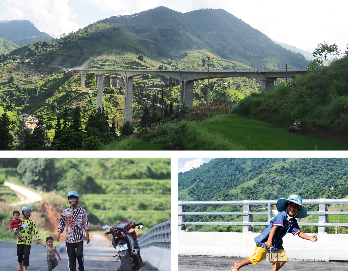 Người dân địa phương háo hức với cây cầu mới. (Ảnh: Sức khỏe &amp; Đời sống).