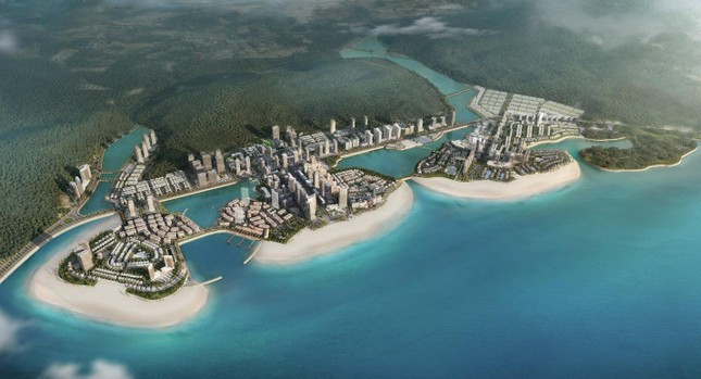 Dự án khu đô thị mới Halong Marina (Quảng Ninh) của BIM Group có tổng diện tích 248ha, nằm giữa Bãi Cháy - Tuần Châu và tuyến đường huyết mạch Hoàng Quốc Việt, trải dài gần 4 km đường biển, bao gồm 3 bán đảo và hai hồ cảnh quan lớn được định hướng trở thành trung tâm du lịch, giải trí chính của toàn thành phố, hội tụ các thương hiệu nghỉ dưỡng quốc tế cao cấp. (Ảnh internet).