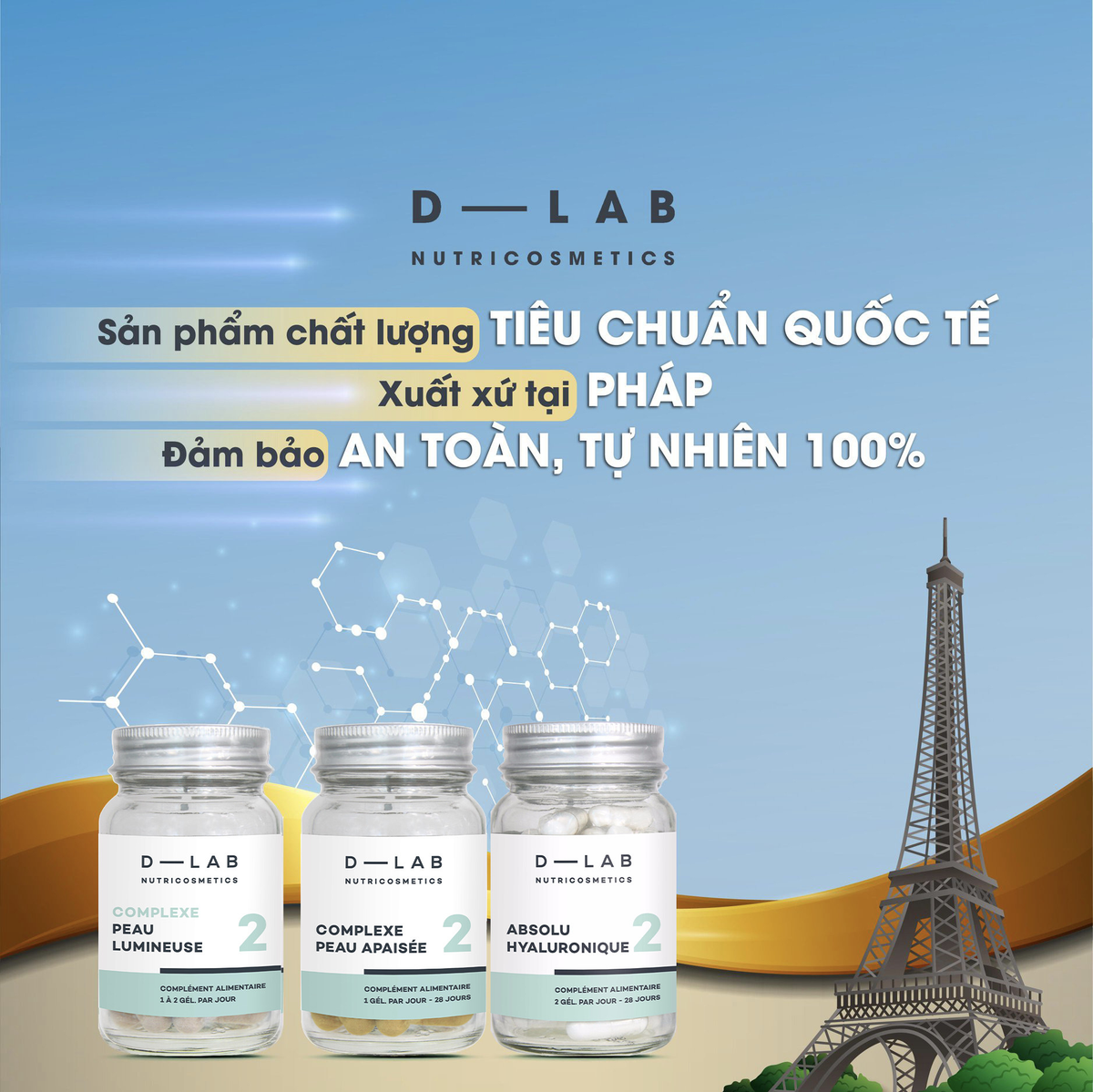 Vien uong D-LAB Nutricosmetics voi cong nghe hang dau Chau Au