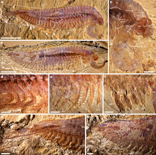 Tuy nhiên, hóa thạch Kylinxia được bảo tồn gần như hoàn chỉnh, cho phép nhóm nghiên cứu chụp ảnh phần đầu của nó và xác định sáu đoạn cơ thể gồm mắt, cặp chi nắm lớn và bốn cặp chân tay có khớp.