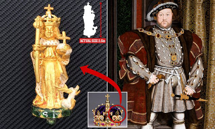 Tuy nhiên, vào năm 1649, sau cái chết của vua Charles I, Oliver Cromwell đã ra lệnh đun chảy vương miện nặng 3,3 kg của vua Henry VIII để đúc thành tiền xu. Một phần các viên đá quý trên vương miện đã bị bán riêng lẻ, và một số phần khác bị thất lạc. Các chuyên gia ước tính giá trị của bức tượng vàng này có thể lên đến 2,7 triệu USD (tương đương khoảng 62,8 tỷ đồng).