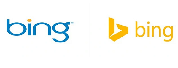 10. Bing: Giữa tháng 9/2013, Microsoft quyết định thay đổi logo cho công cụ tìm kiếm của mình là Bing. Chữ màu xanh quen thuộc được đổi thành màu vàng khá dịu mắt. Nét chữ cũng cao hơn, thanh và góc cạnh hơn, sử dụng font Segoe giống như font dùng cho các sản phẩm nổi tiếng khác của Microsoft như Windows, Office. Theo Microsoft, logo Bing mới trông “sáng sủa” hơn, đơn giản và trực quan, hứa hẹn những thay đổi lớn và tích cực trong tương lai. Vậy nhưng, việc đổi hoàn toàn màu xanh sang màu vàng làm nhiều người phàn nàn rằng họ không nhận ra đây là công cụ tìm kiếm quen thuộc của Microsoft nữa. Icon chữ “b” cách điệu ngoài cùng bên trái phải hứng chịu nhiều chỉ trích nhất, khi có ý kiến cho rằng nhìn thật “điên rồ” và không hề liên quan đến một công cụ tìm kiếm. 