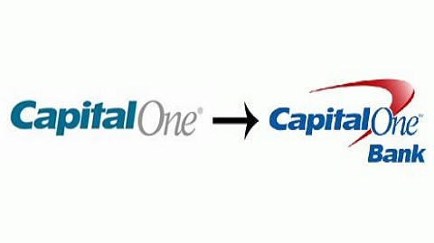 9. Capital One: Là một trong 10 ngân hàng lớn nhất khu vực Bắc Mỹ, và cũng nằm trong danh sách Fortune 500. Năm 2008, Capital One quyết định thay đổi sang mẫu logo mới, kỳ vọng sẽ đem lại những điều mới mẻ. Phông chữ cũ hầu như được giữ nguyên, chỉ riêng mình chữ “One” in màu đậm hơn. Thay đổi lớn rõ ràng nhất là có thêm 1 hình bán nguyệt màu đỏ. Tuy vậy, biểu tượng mới này bị nhiều người coi là “sự sao chép trắng trợn” từ logo của Nike, hãng thời trang thể thao số 1 thế giới cũng có logo hình bán nguyệt. 