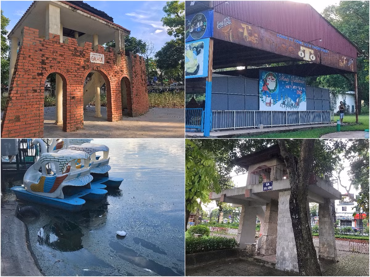 Dấu ấn thời gian đã hằn sâu trên các công trình trong công viên Thống Nhất.