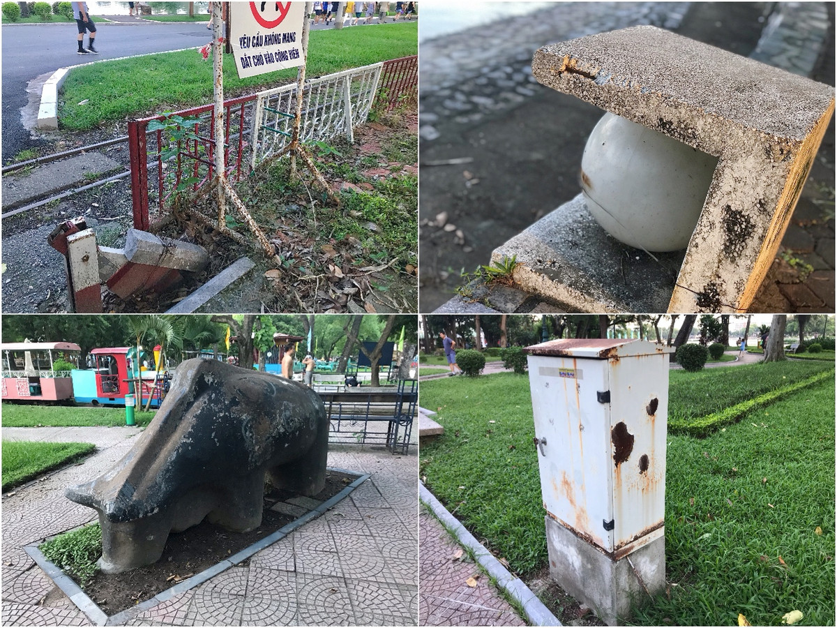 Cơ sở vật chất trong công viên Thống Nhất bị xuống cấp trầm trọng.
