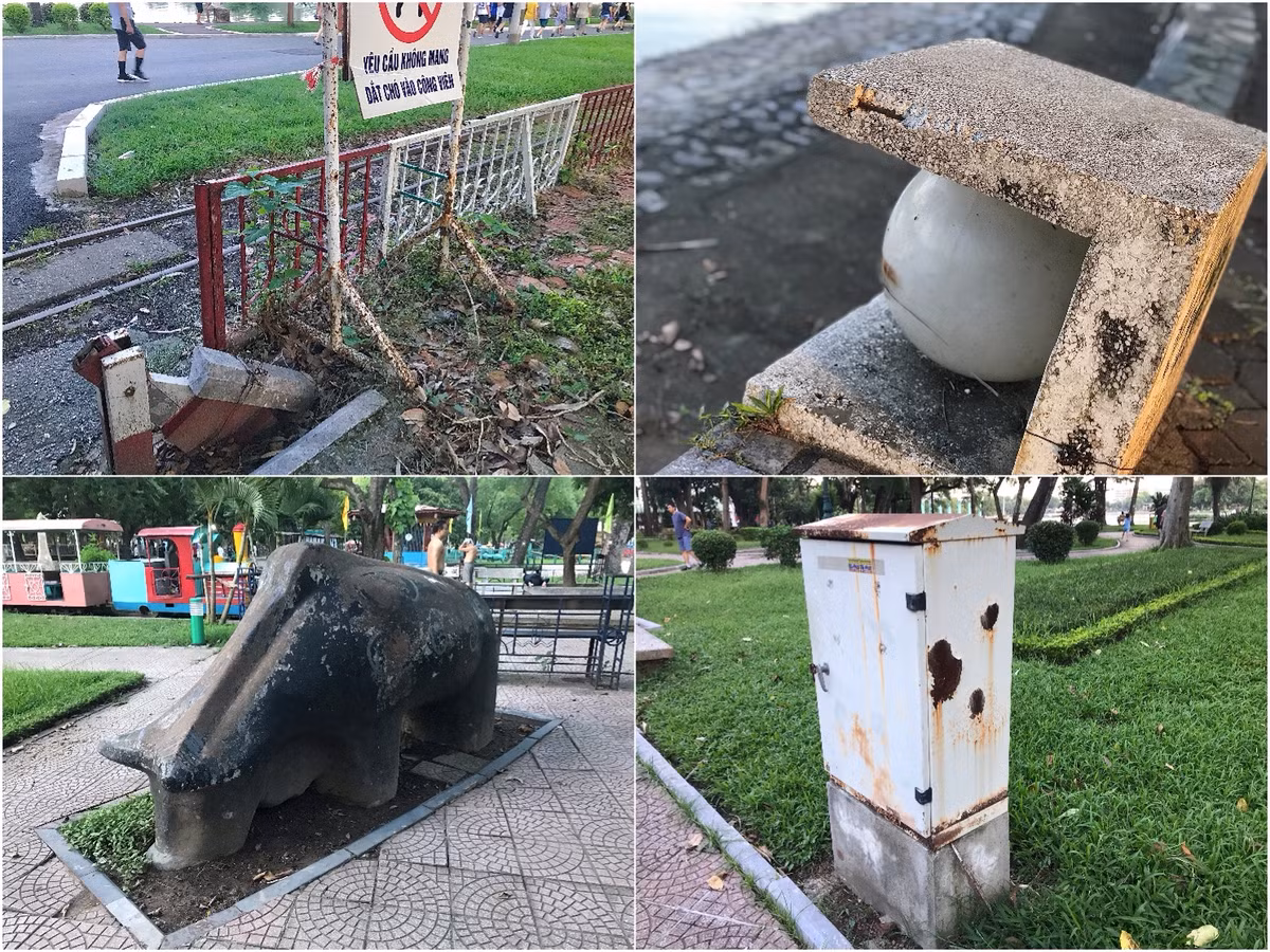 Cơ sở vật chất trong công viên Thống Nhất bị xuống cấp trầm trọng.