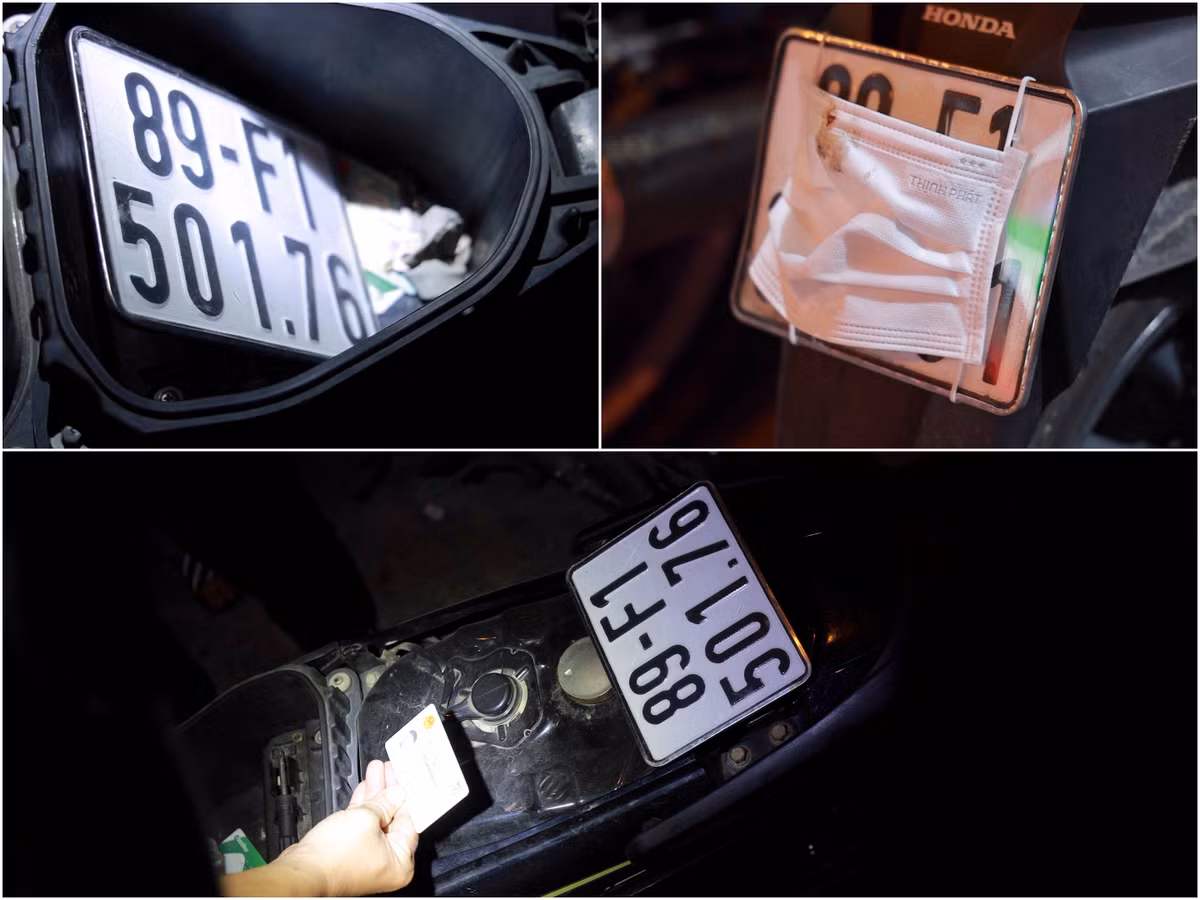 Tháo biển cất cốp, che biển bằng khẩu trang... 