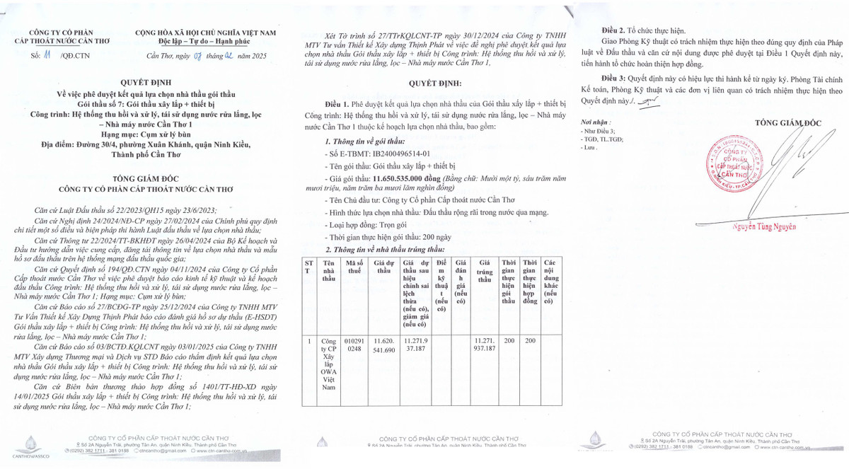 Nang luc nha thau trung goi xay lap hon 11 ty tai Nha may nuoc Can Tho