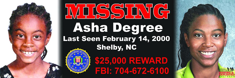 Đêm đó, giấu gia đình, Asha thu dọn đồ đạc vào ba lô, lẻn ra khỏi nhà và bắt đầu đi bộ men theo đường quốc lộ 18 về phía Nam. Cả gia đình đã không bao giờ gặp lại cô bé từ thời điểm đó.