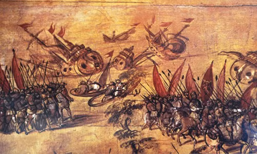 Tù nhân, nô lệ và những người được đem đi hiến tế thần linh thường được sơn khắp cơ thể bằng màu xanh. Thỉnh thoảng, họ bị tra tấn trước khi đem tế lễ.