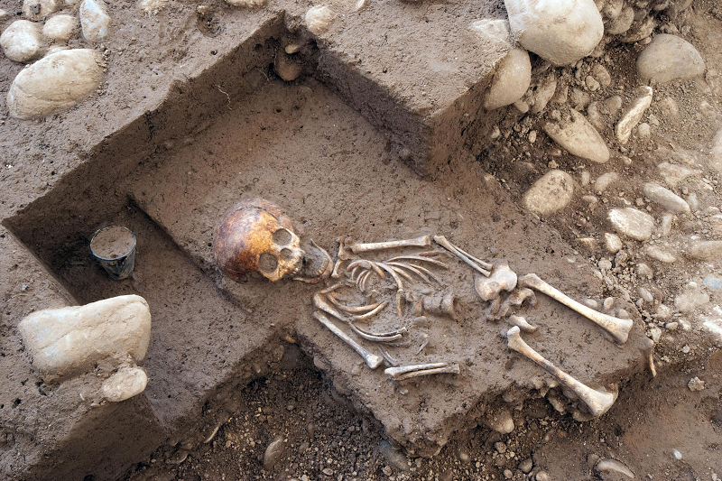 Ngôi mộ là một trong 15 mộ đầu thời Trung cổ được phát hiện. Một số mộ chứa nhiều hiện vật có giá trị, nhưng chiếc ghim cài áo bằng vàng vẫn vô cùng nổi bật.