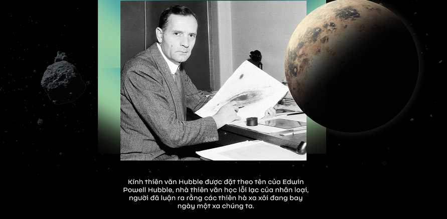 Kính thiên văn này được đặt theo tên của nhà thiên văn học nổi tiếng Edwin Hubble, người sinh ra ở Missouri, Mỹ, vào năm 1889. Gần đây, Hubble kỷ niệm 31 năm hoạt động trong không gian với bức ảnh một ngôi sao khổng lồ đang ở bờ vực của sự hủy diệt.