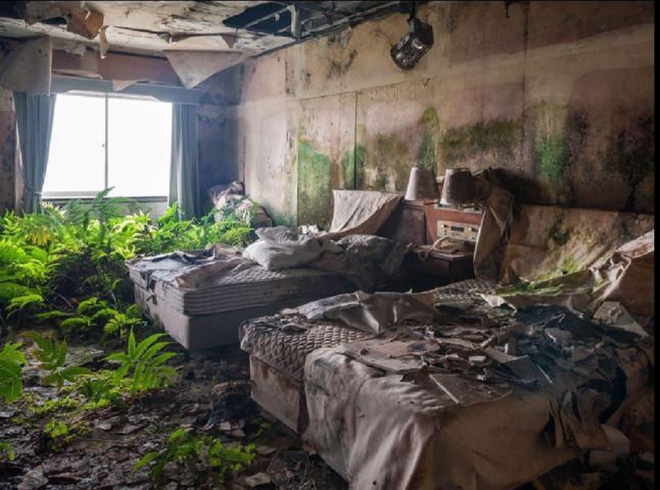 Từ khi bị bỏ hoang, bên trong các phòng vẫn nguyên vẹn nhưng bị rêu bám đầy, cây cỏ dại mọc um tùm. Cảnh hiu hắt với những bức tường lạnh lẽo khiến cho ai bước vào khách sạn cũng sẽ thấy lạnh sống lưng.