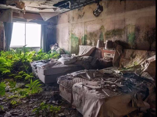 Từ khi bị bỏ hoang, bên trong các phòng vẫn nguyên vẹn nhưng bị rêu bám đầy, cây cỏ dại mọc um tùm. Cảnh hiu hắt với những bức tường lạnh lẽo khiến cho ai bước vào khách sạn cũng sẽ thấy lạnh sống lưng.