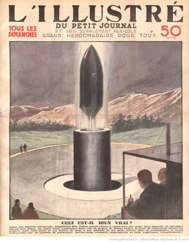 Quả tên lửa này dài 6m và đưa người lên độ cao 10.000m rồi hạ cánh bằng một hệ thống dù. Anh trai nhà khoa học Otto Ficher - Bruno, đã tình nguyện là người ngồi trong quả tên lửa đó.