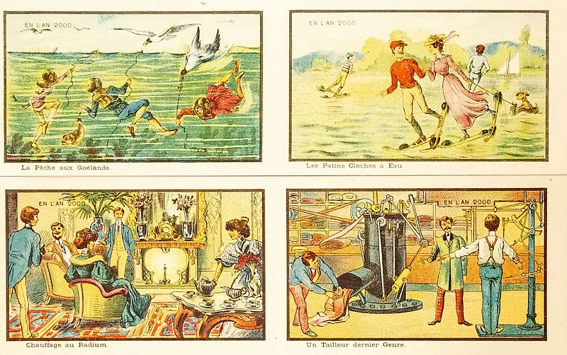 Điều đáng chú ý, đây là những dự đoán về thế giới năm 2000, được vẽ từ năm 1899, nhưng ẩn chứa nhiều chi tiết trùng khớp với thực tế đến khó tin.