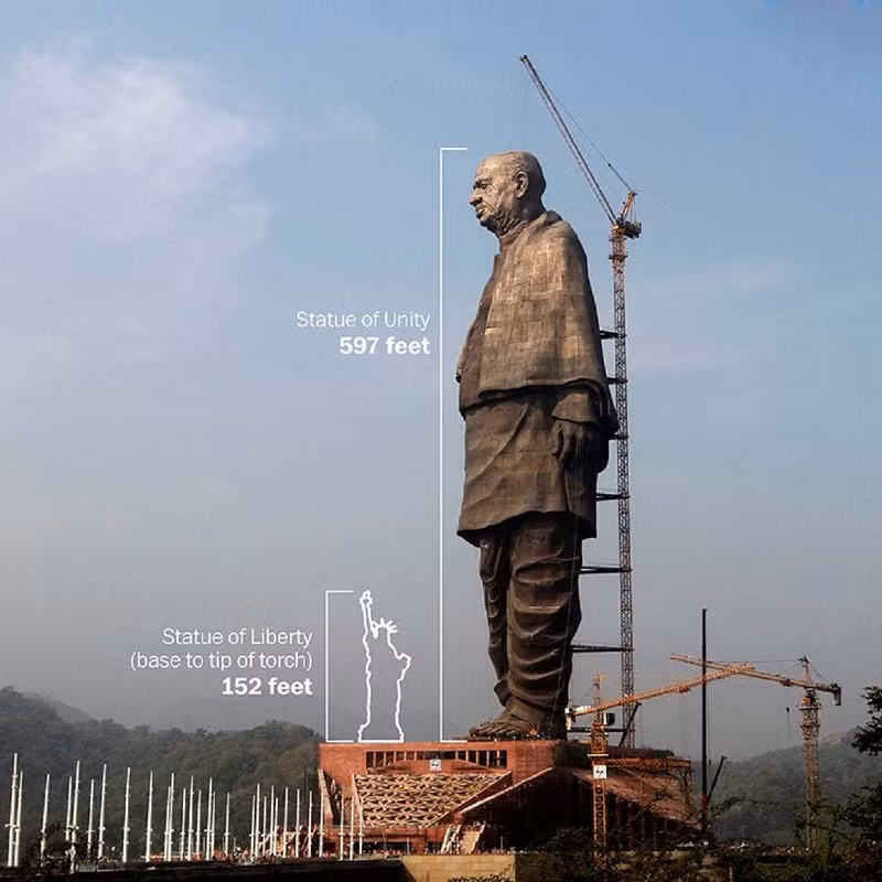 Pho tượng nằm trên một hòn đảo trên sông đối diện với đập Narmada (còn gọi là đập Sardar Sarovar) gần Rajpipla, cách thành phố Vadodara 100 km về phía đông nam.