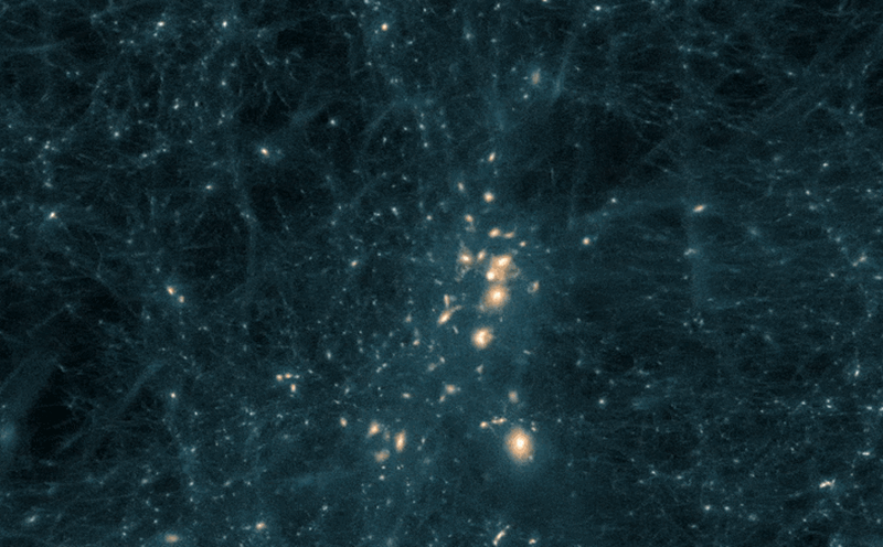 Thành phần của vật chất tối chưa hiểu được, nhưng có thể bao gồm những hạt sơ cấp mới nghĩ đến, như là WIMP, axion, và neutrino thường và nặng; các thiên thể như là sao lùn trắng và hành tinh (được gọi chung là MACHO, massive compact halo object); và đám khí không phát ra ánh sáng.