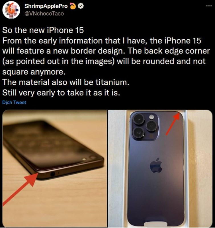 Đến thời điểm hiện tại, ta vẫn chưa thể nắm rõ ý định của Apple nhưng nhiều nguồn tin cho rằng tính năng Dynamic Island vẫn còn đang làm mưa làm gió trong giới công nghệ sẽ được trang bị cho tất cả sản phẩm thuộc iPhone 15 series. Bên cạnh đó iPhone 15 Pro Max nhiều khả năng sẽ là sản phẩm duy nhất được sở hữu hệ thống camera tele kính tiềm vọng.