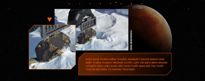 Song mới đây nhất, với sự giúp sức của các loại kính hiển vi điện tử tiên tiến nhất, các nhà khoa học cuối cùng cũng đã xác định thành công được một số hợp chất hữu cơ như nitơ có nguồn gốc từ Sao Hỏa trên thiên thạch ALH84001.(Ảnh: Emagazine)