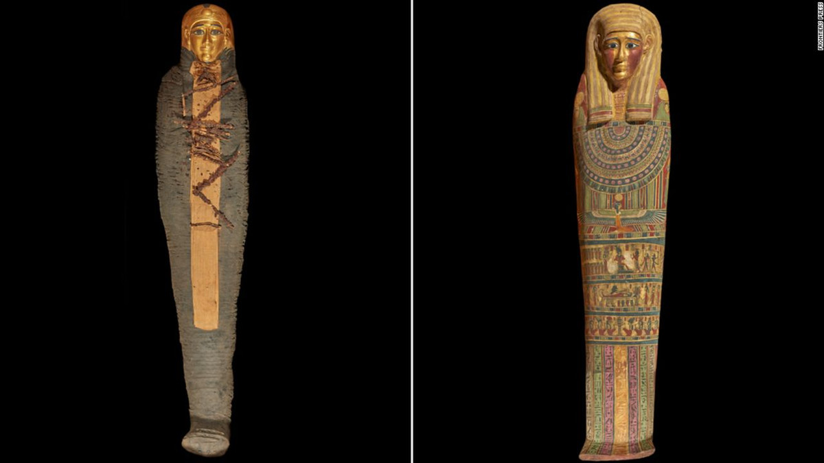 Thêm nữa, các nhà khoa học cũng phát hiện một đôi dép màu trắng tại nơi an nghỉ của "cậu bé vàng". Bà Sahar Saleem - giáo sư tại Đại học Cairo, tác giả nghiên cứu cho hay gia đình đặt đôi dép này trong mộ có thể để thiếu niên đó đi chúng rồi bước ra khỏi quan tài khi tới thế giới bên kia.