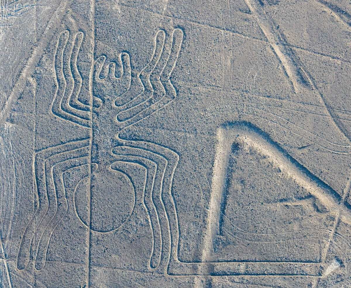 Trên sa mạc Nazca, Peru, các chuyên gia đã phát hiện hàng trăm hình vẽ khổng lồ và được gọi là đường vẽ Nazca. Chúng được khắc sâu vào lòng đất với hình vẽ đa dạng gồm: con người, cá, chim, bọ, thằn lằn, chó, mèo, khỉ, cây, hoa...