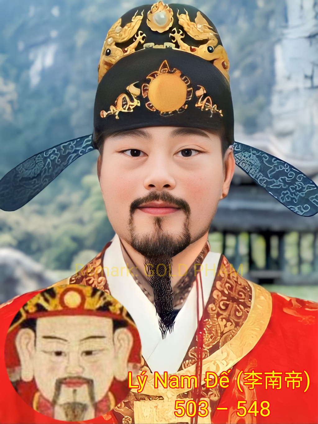 Trong khi đó, một số người khác cho rằng, từ những bức tranh, tượng thờ và chân dung các nhân vật lịch sử mà Phạm Sơn dùng AI để phục dựng đã giúp công chúng có góc nhìn mới về họ. Trong ảnh là dung mạo Lý Nam Đế được phục dựng bằng AI.