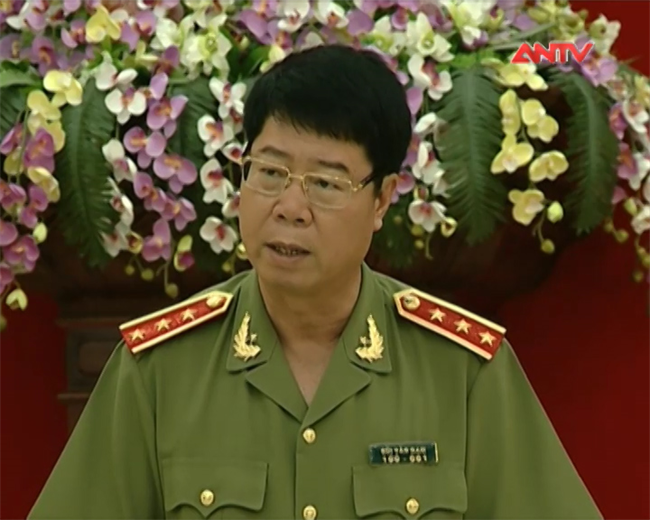 Đến năm 2013, ông được điều động trở lại giữ chức vụ Thứ trưởng Bộ công an và được thăng hàm thượng tướng. (Ảnh: ANTV)