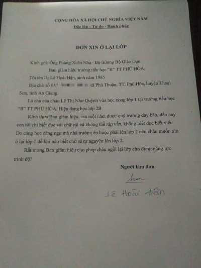 An Giang: So noi don xin o lai lop 1 gui Bo truong GD-DT tren mang xa hoi la gia-Hinh-2